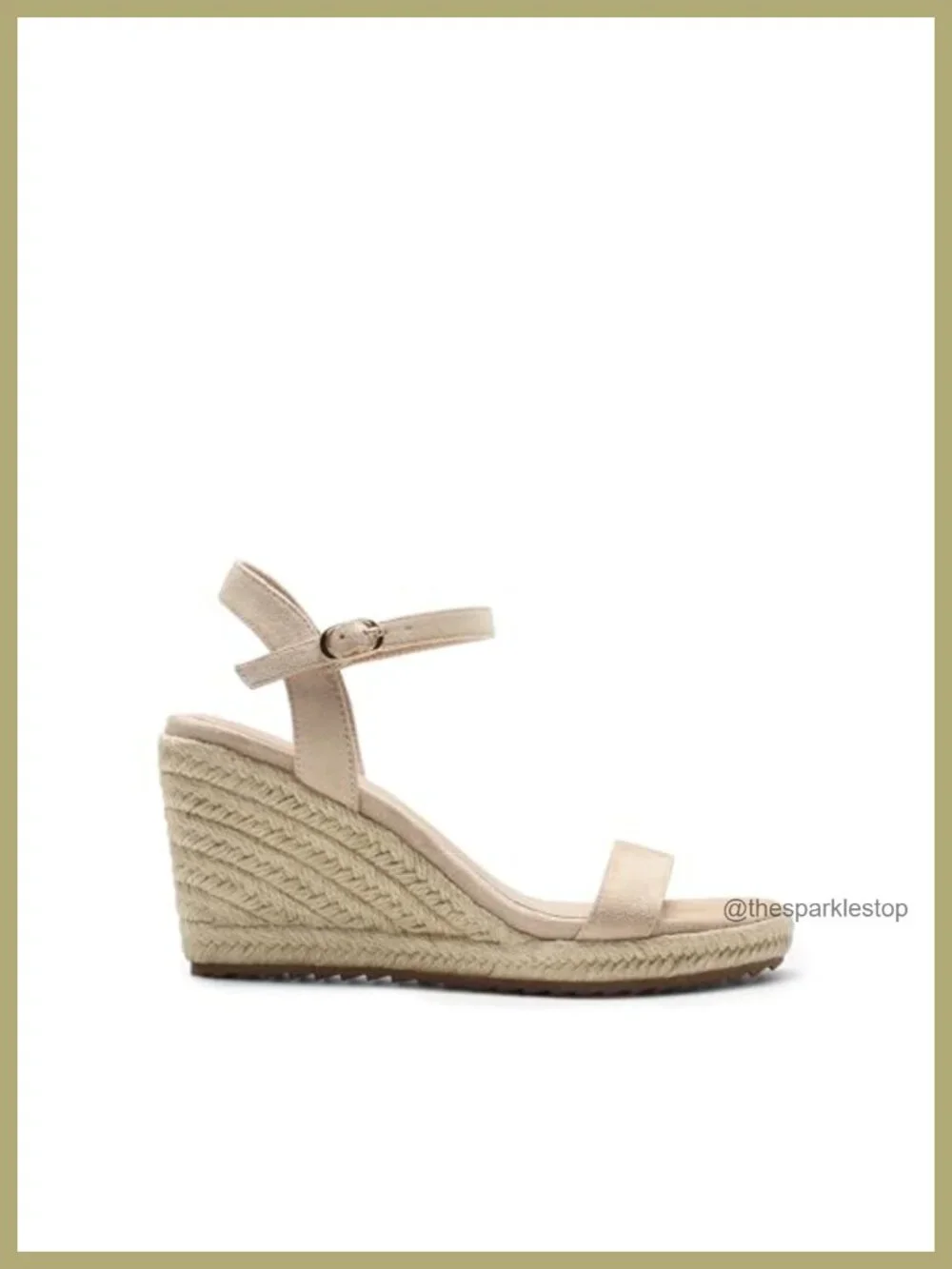 Womens Espadrilles Wedge Sandals Raffia Open Toe 3.54 Inch Heel Non-Slip
